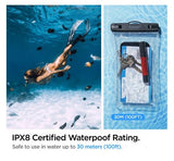 Spigen Aqua Shield Floating A610 iPhone univerzális lebegő vízálló tok, átlátszó