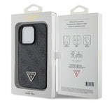 Guess Leather 4G Diamond Triangle Apple iPhone 15 Pro hátlap tok, fekete