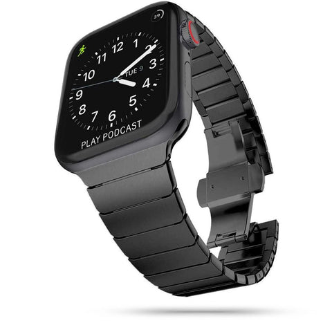 tokdepo Fekete Apple Watch Rozsdamentes Acél Szíj