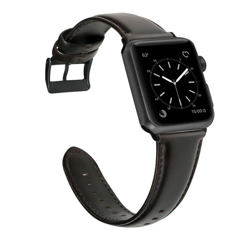 tokdepo fekete Apple Watch Bőr Strap Szíj
