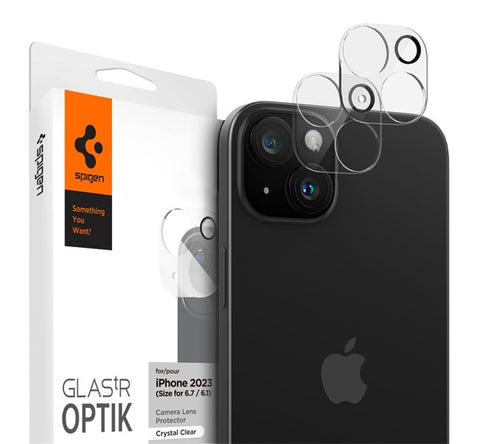 Spigen Glas.tR EZ Fit Optik Pro Apple iPhone 15/ iPhone 15 Plus, Tempered kameravédő fólia (2db)