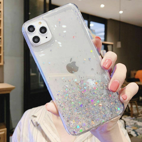 tokdepo fehér "Glitter Star" iPhone tok